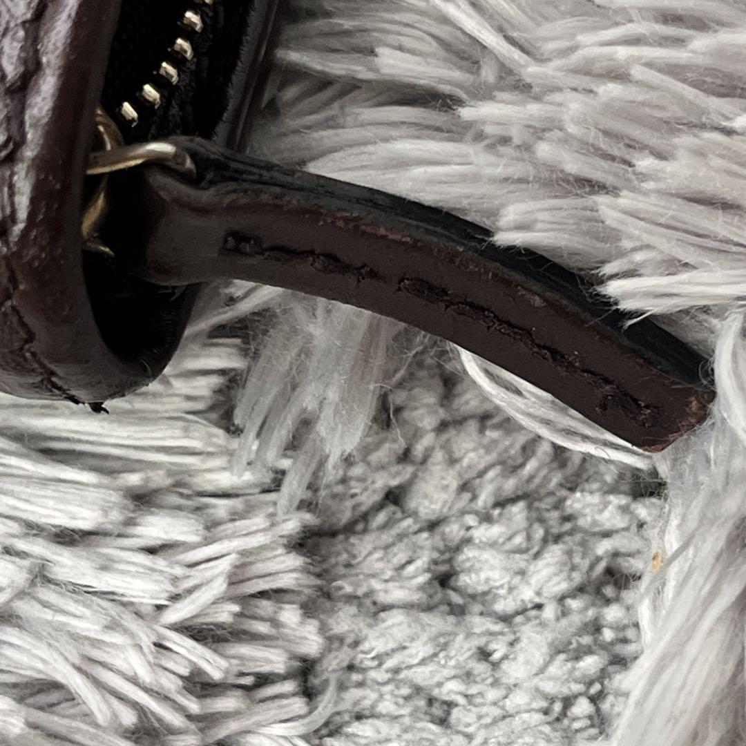 良品✨GUCCI チェーンショルダーウォレット　シマ　ブラウン　長財布
