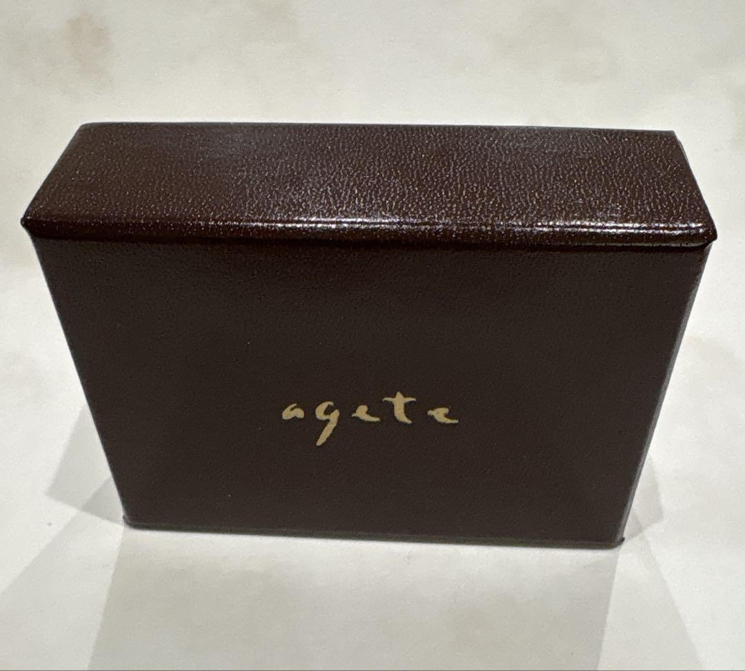 agete 10kY字チェーンダイヤモンドネックレス（リーフ）箱