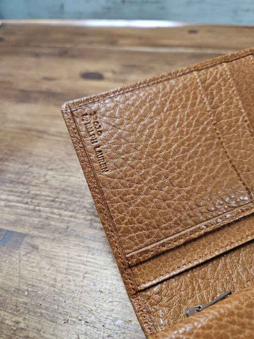 未使用☆POLO by RALPH LAUREN シボレザー 長財布 小銭入れ付 メンズ