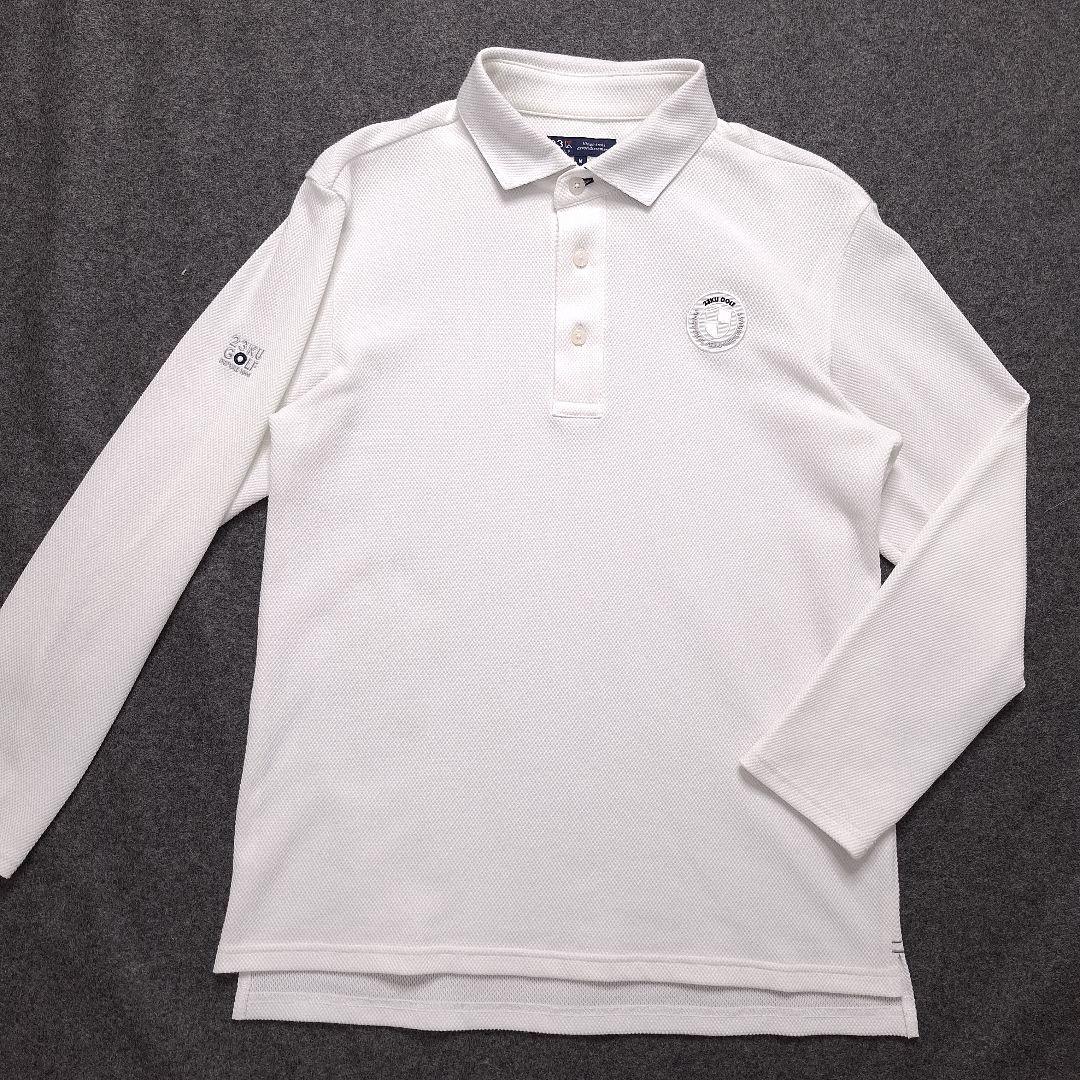 23区GOLF｜定番人気【MEN】ハニカムカノコ 長袖ポロシャツ