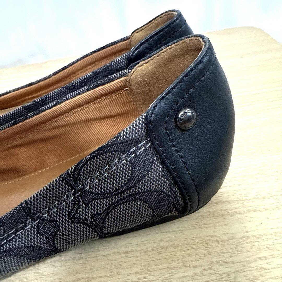 美品】COACHコーチ シグネチャー パンプス フラットシューズ