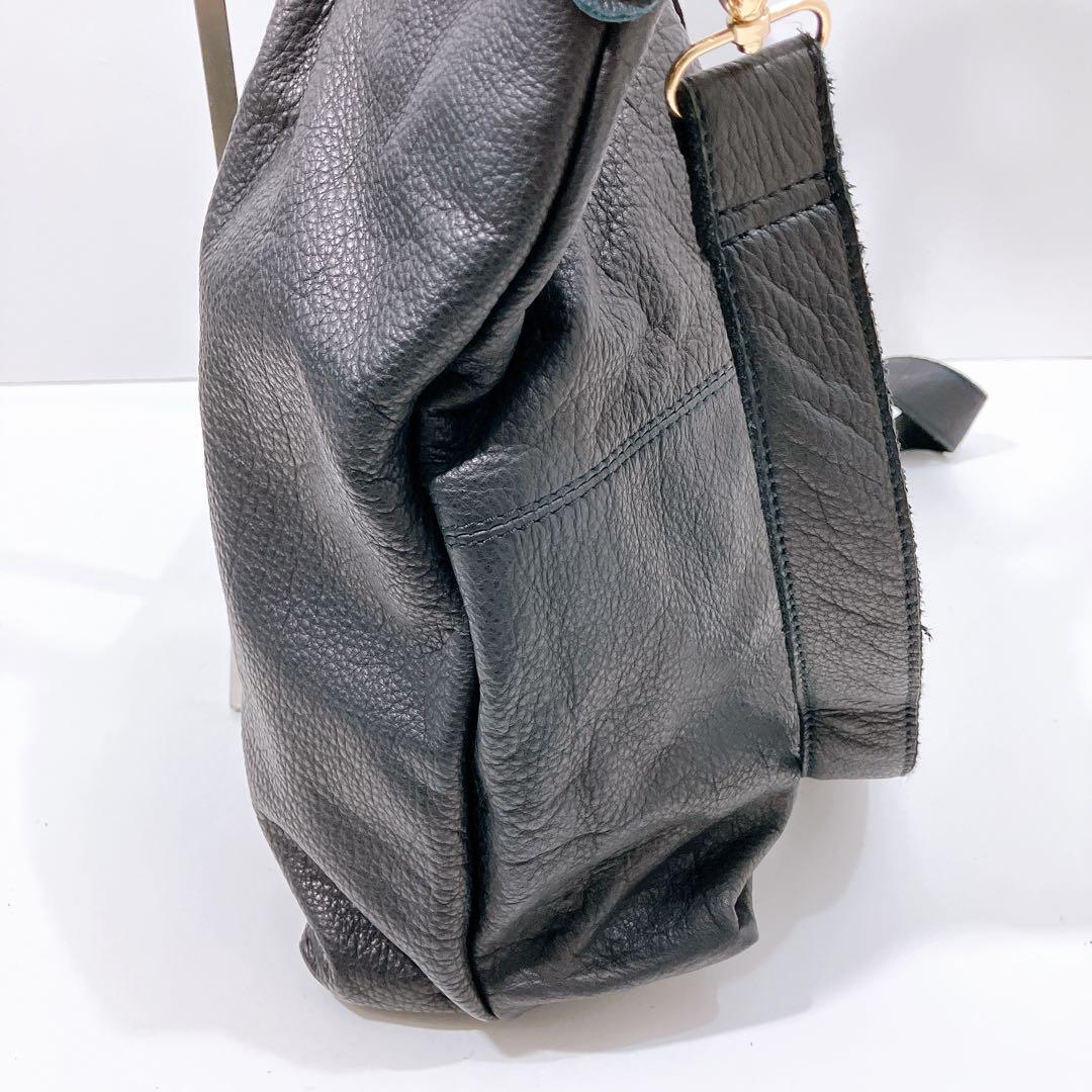 【未使用級】ナノユニバース　シボ2way 大容量　トートバッグ　ユニセックス　黒