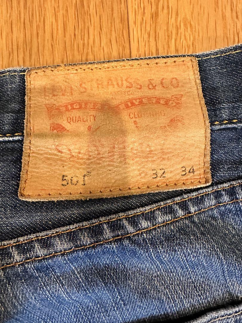 LEVI'S リーバイス 501 W32 L34 クラッシュ 革パッチ - メルカリ