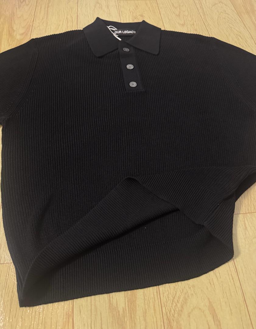 Our Legacy 24SS ユニセックス ストレッチポロシャツ（ブラック）