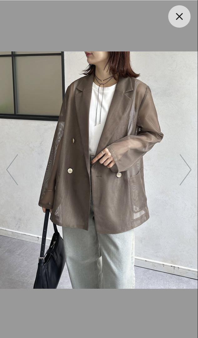 《本日限定お値下げ》Thevon GOLDボタンメッシュテーラードジャケット