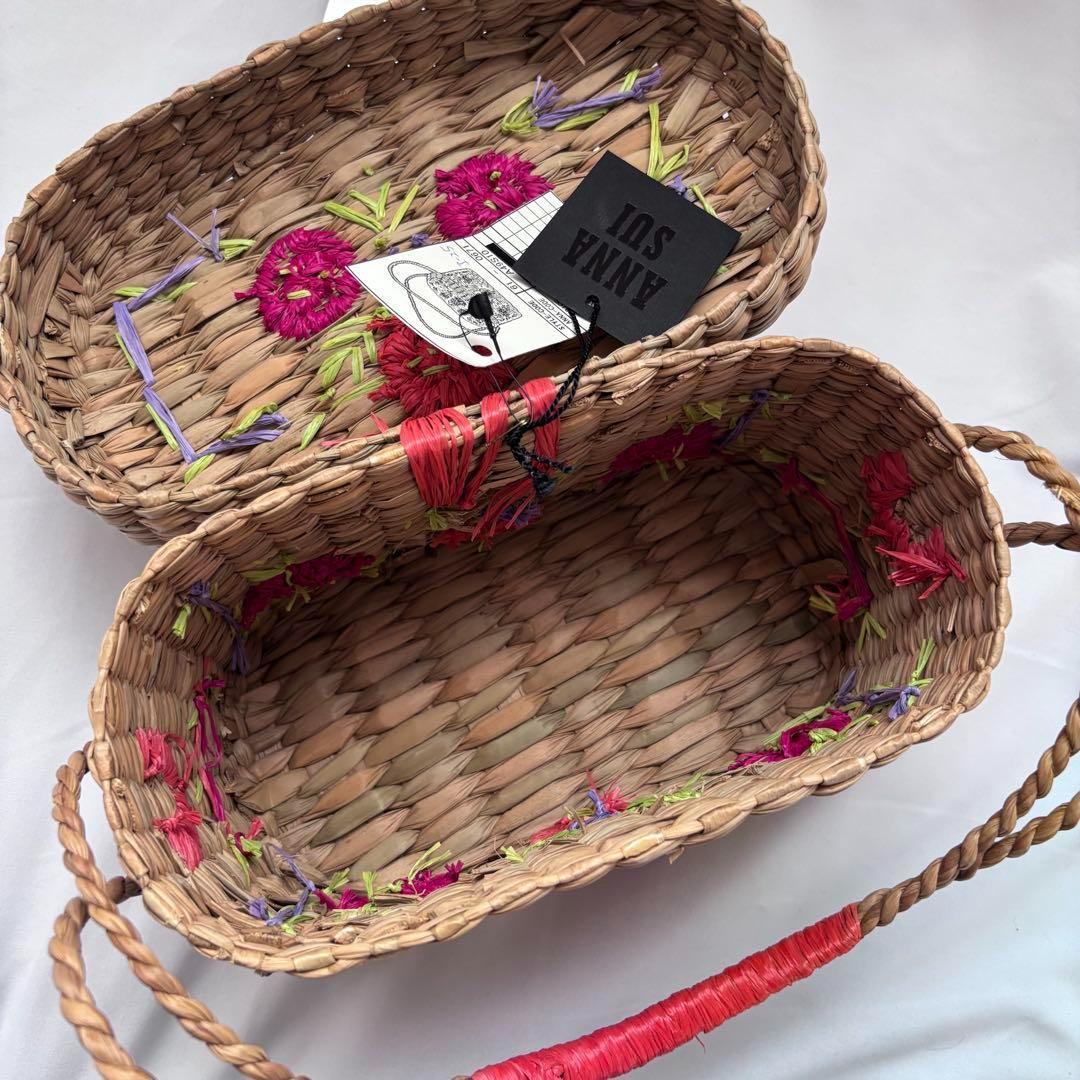 美品✨ANNA SUI フラワー刺繍 かごバッグ アナスイ 浴衣 希少 希少 ANNA SUI フラワー刺繍 かごバッグ アナスイ 浴衣 - メルカリ