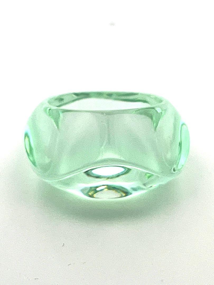 高い素材 バカラ Baccarat ガレ グリーン リング アクセサリー