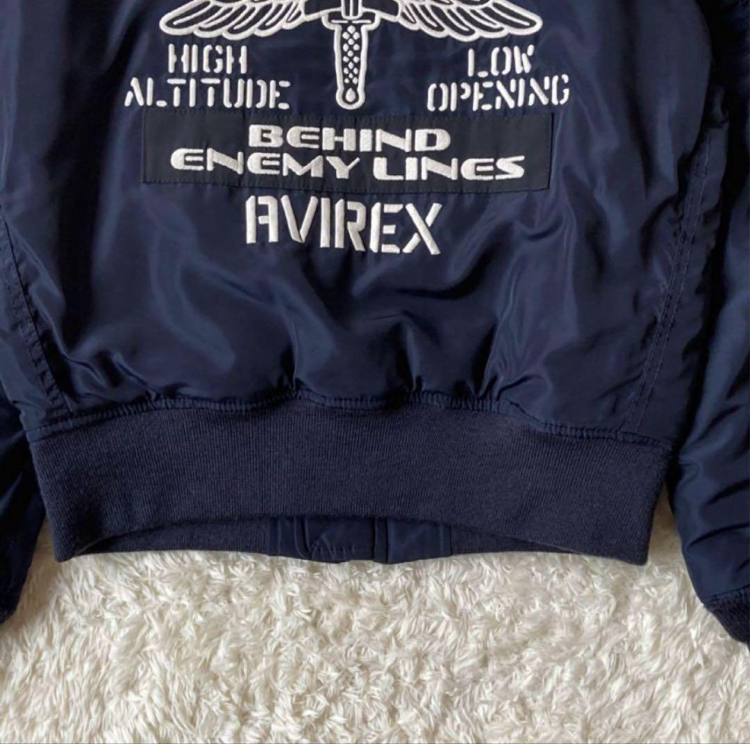 極美品AVIREX（アヴィレックス）　ma-1フライトジャケット 刺繍ブルゾン