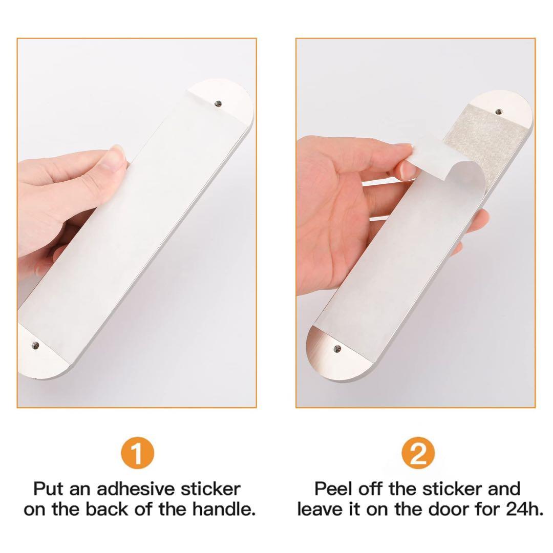 ☆楕円形パンチフリースライドドアプル グレー 4個セット 18cm ドアプル