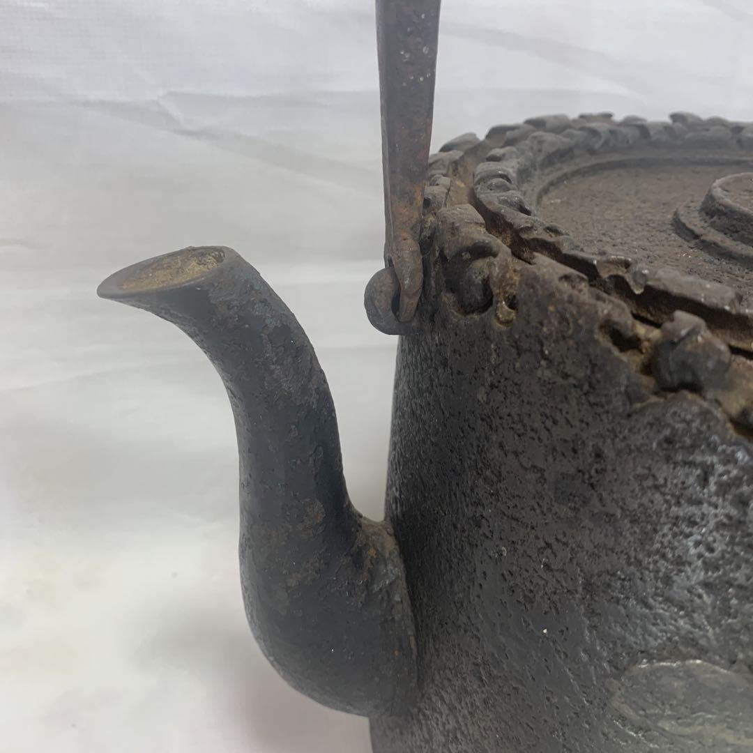 鉄瓶 特大 蘭紋 時代物 煎茶道具 茶道具
