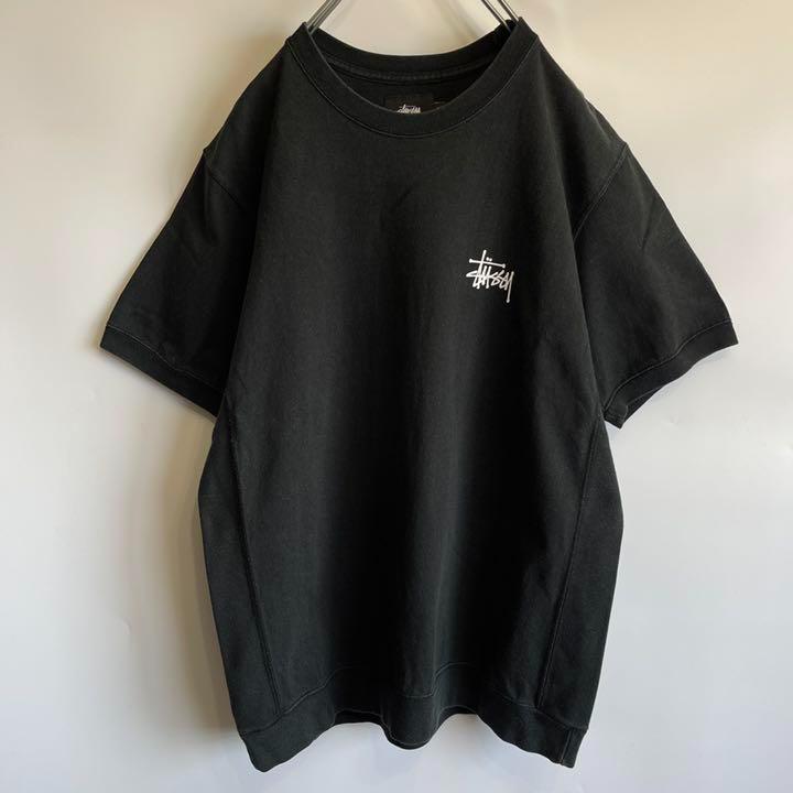 超特価激安 stussy 半袖 スウェットトレーナー バックデカロゴ 黒色 Mサイズ スケートボード