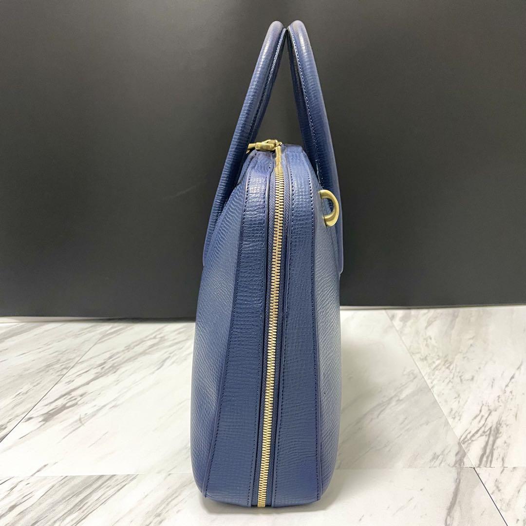 美品 オールレザー⭐️トフアンドロードストーン 2way アタッシュ ブルー A4