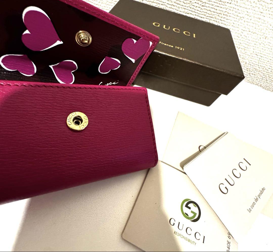 GUCCI ピンク レザー キーケース 新品未使用】価格交渉可GUCCI ピンク レザー キーケース