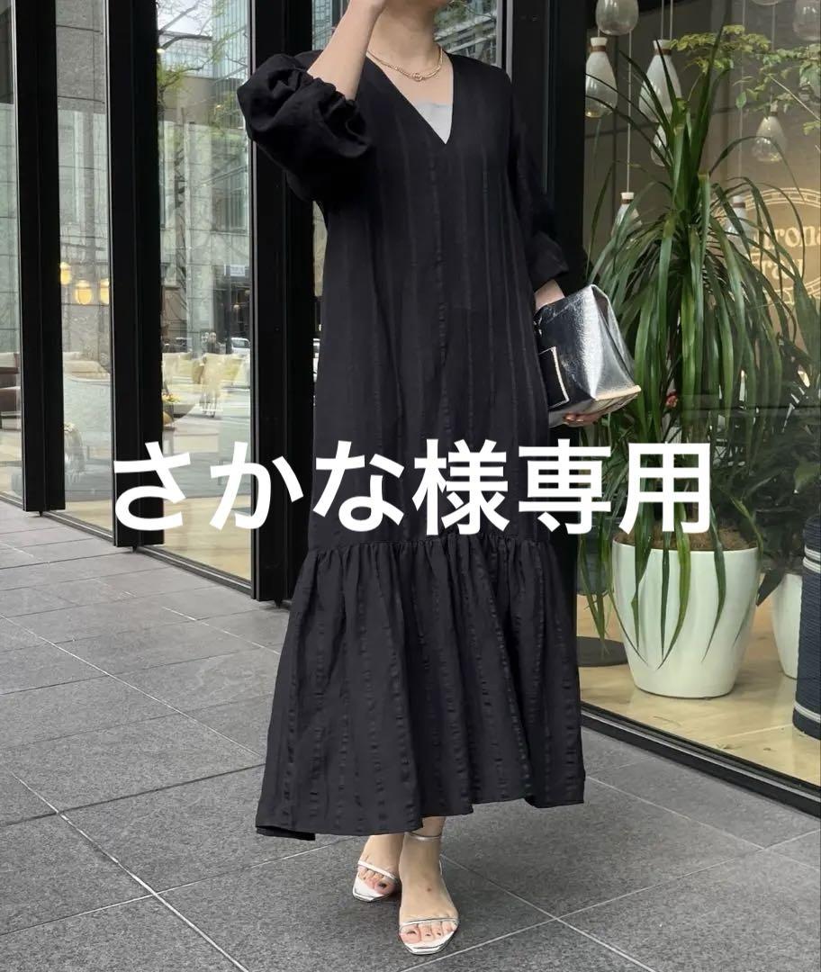DOUDOU ストライプリネンワンピース