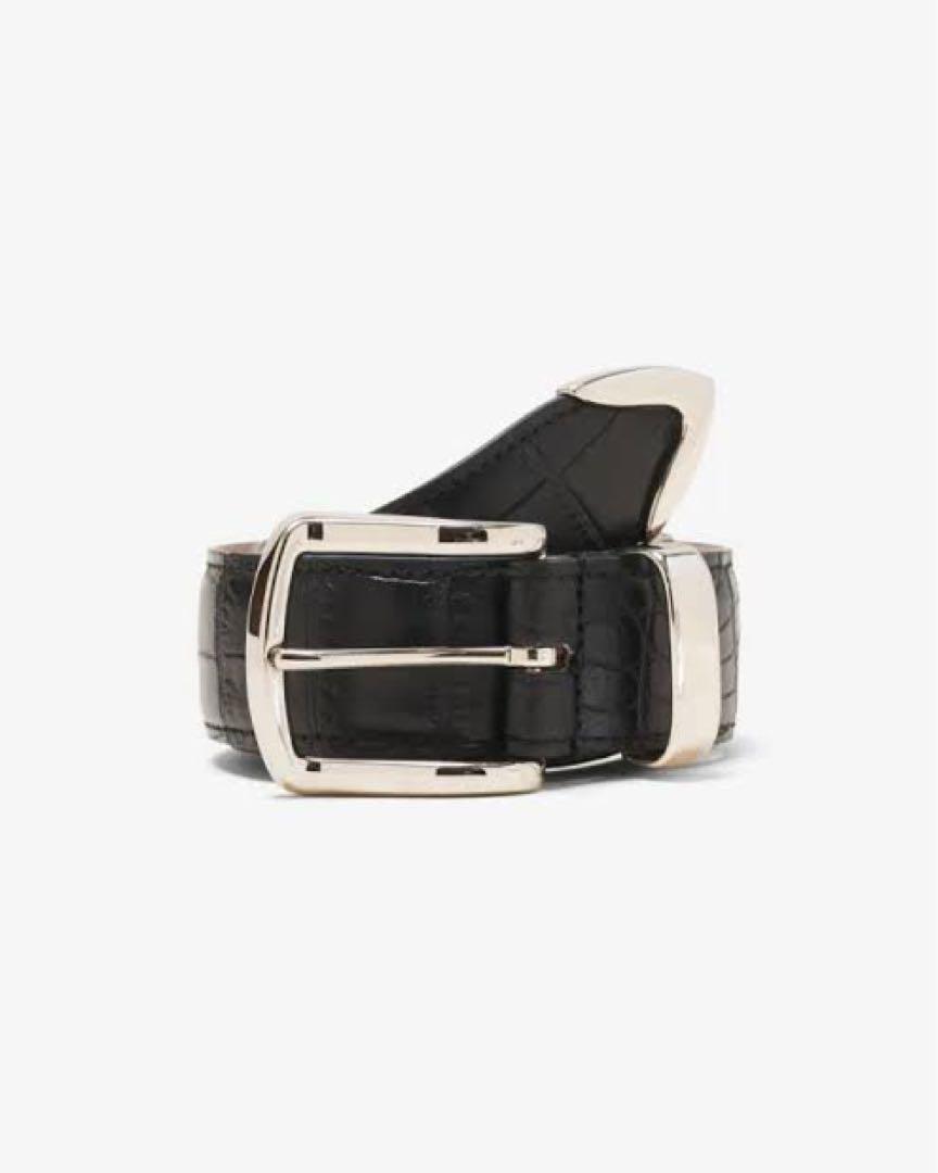 即完売 美品 NOAH Croc Embossed Metal Tip Belt小物