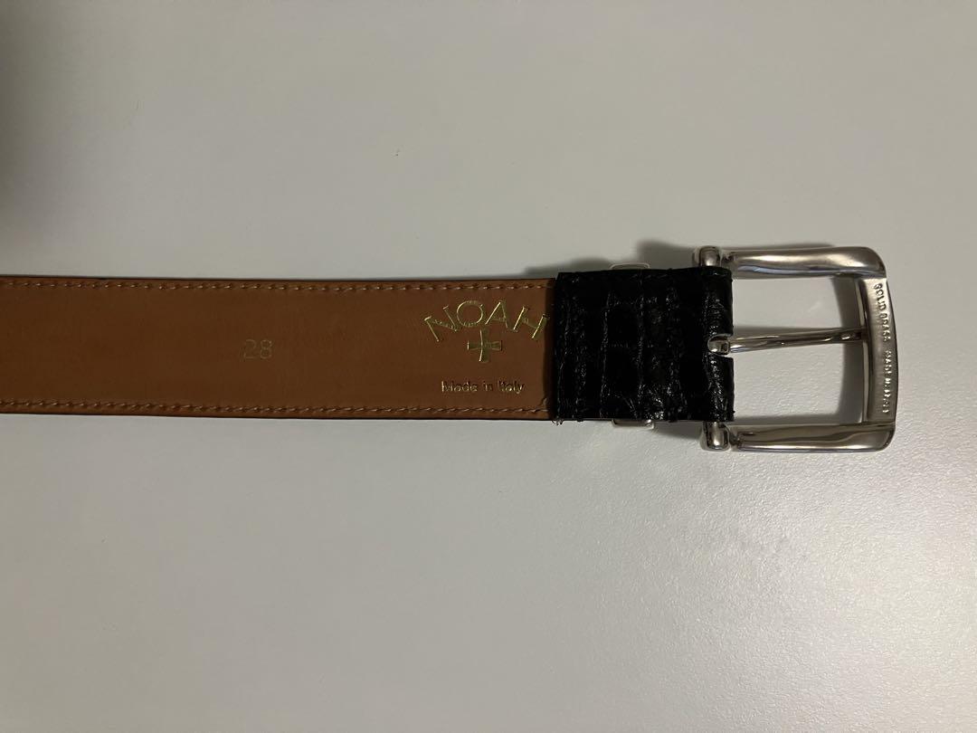 即完売 美品 NOAH Croc Embossed Metal Tip Belt