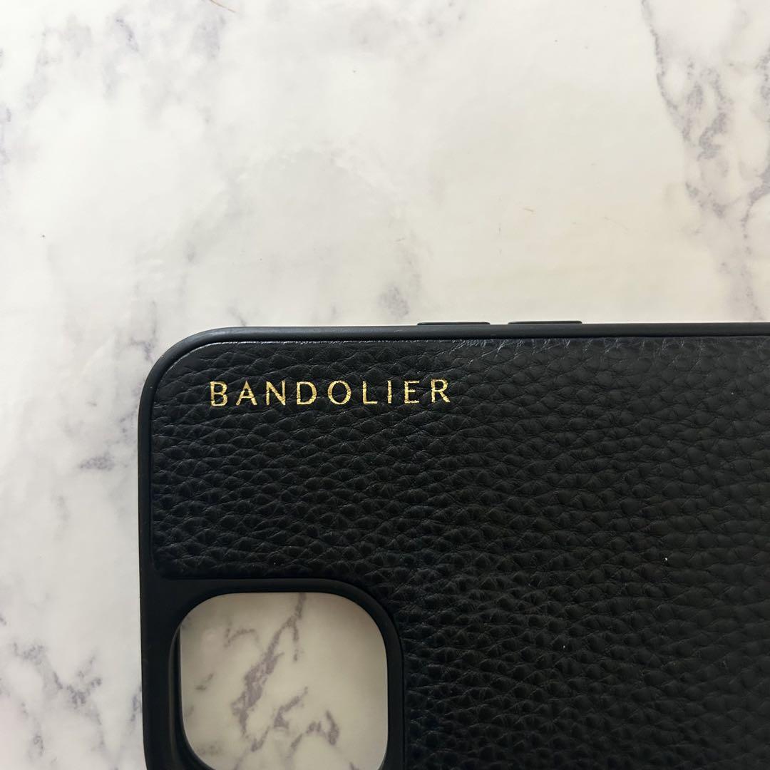 BANDOLIER iPhone14 黒 スマホケース ショルダーストラップ付き