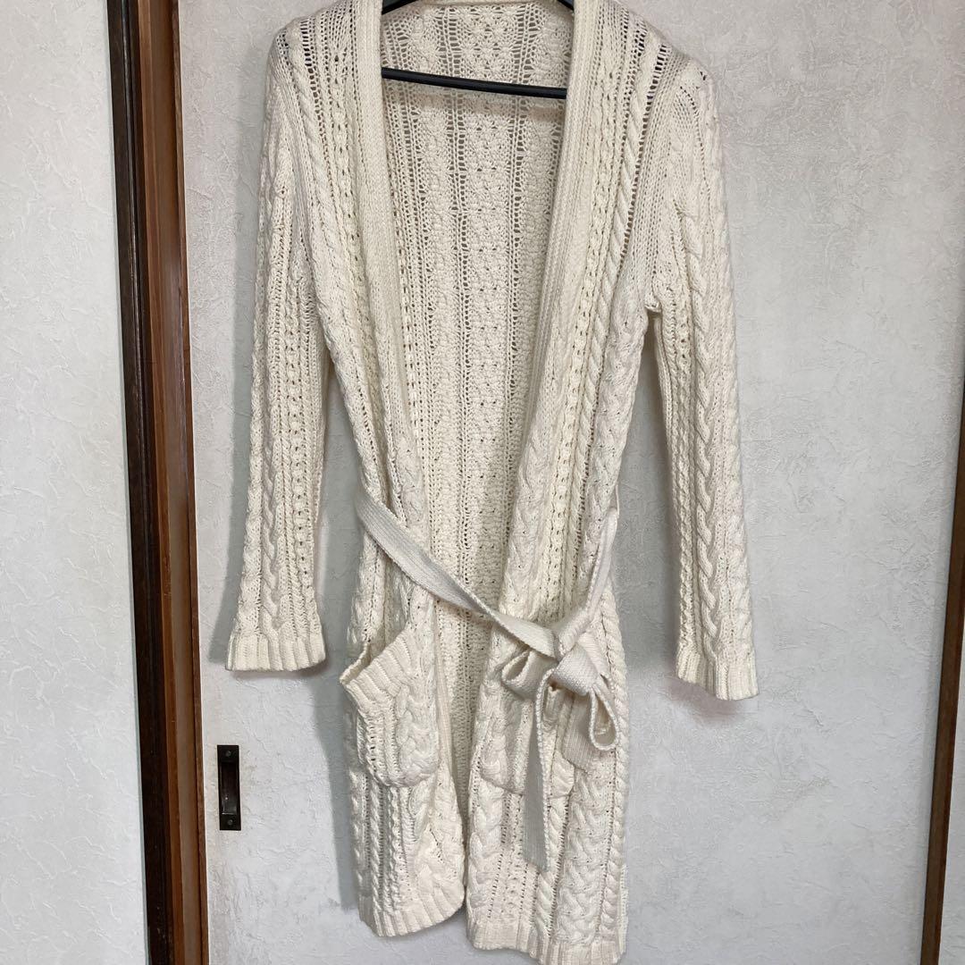 プレインピイプル綿のロングカーディガン