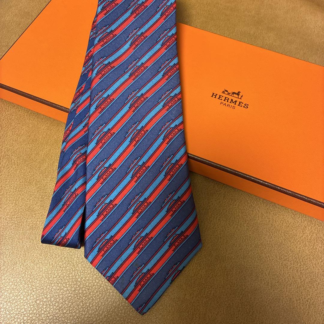 エルメス HERMES ネクタイ 船