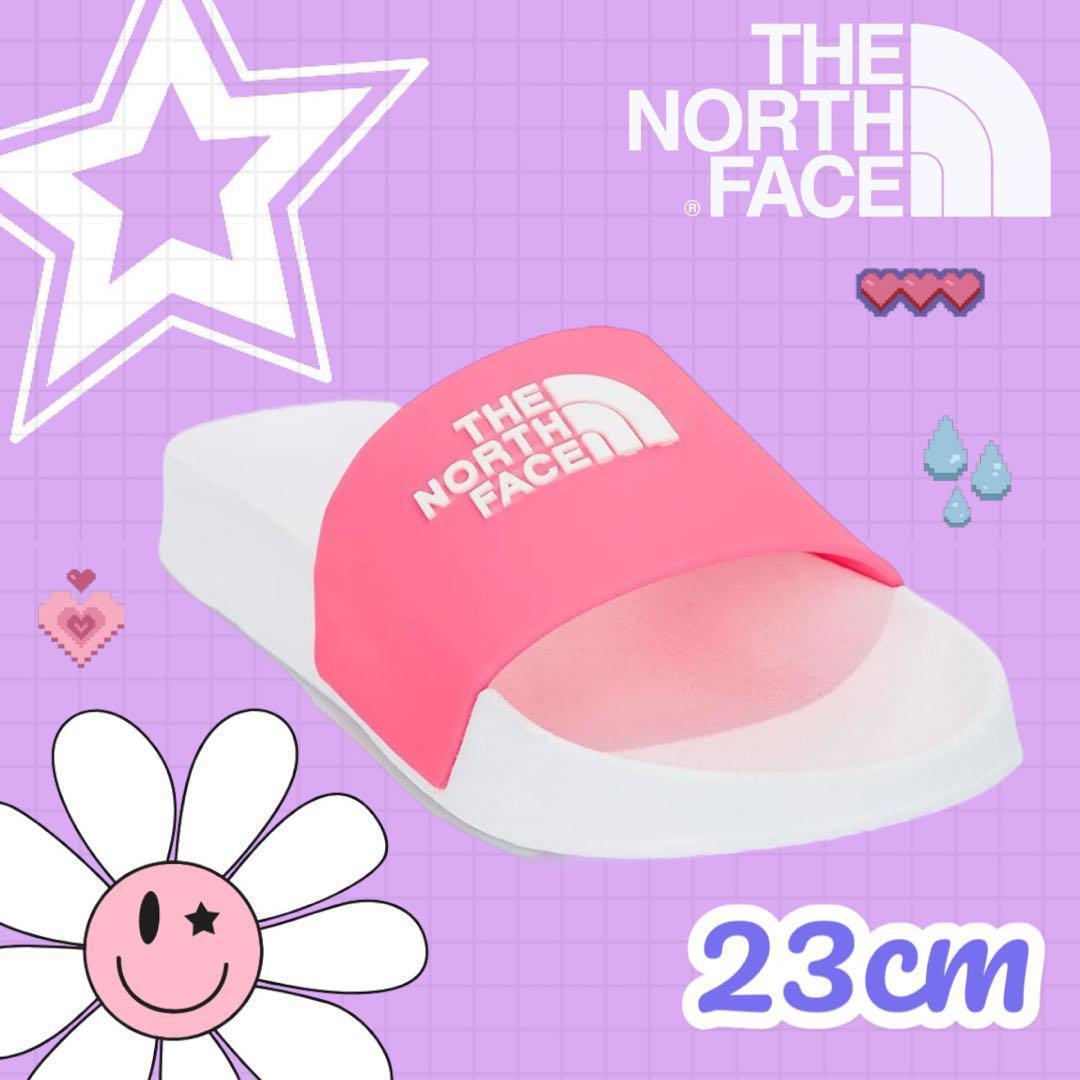 韓国限定】新品 ノースフェイス スライドサンダル ピンク ネオン