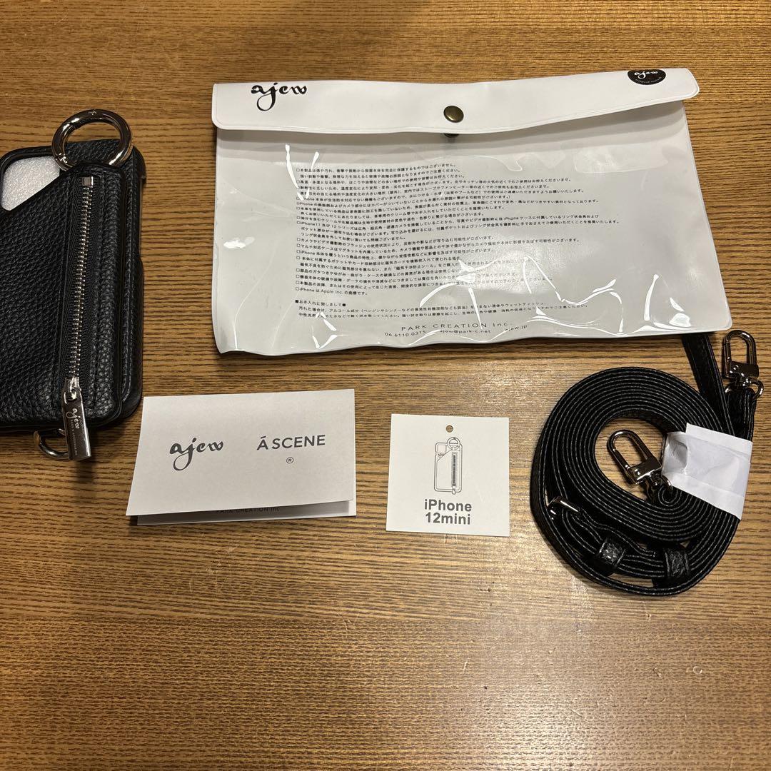 エジュー　iPhone12miniケース　ブラック　ajew