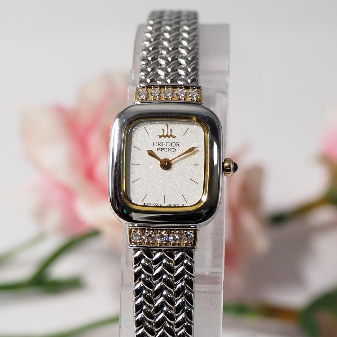 新同品 クレドール セイコー SEIKO スクエア ダイヤK18 腕時計 732