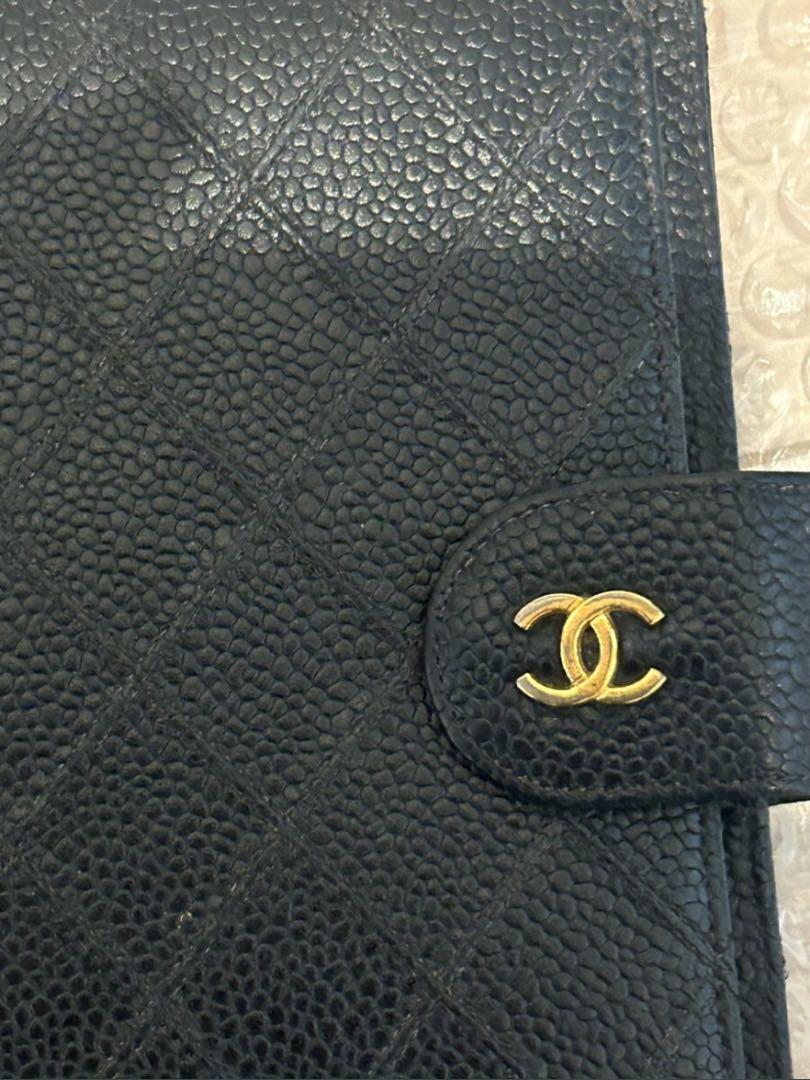 CHANEL ブラック レザー 手帳カバー