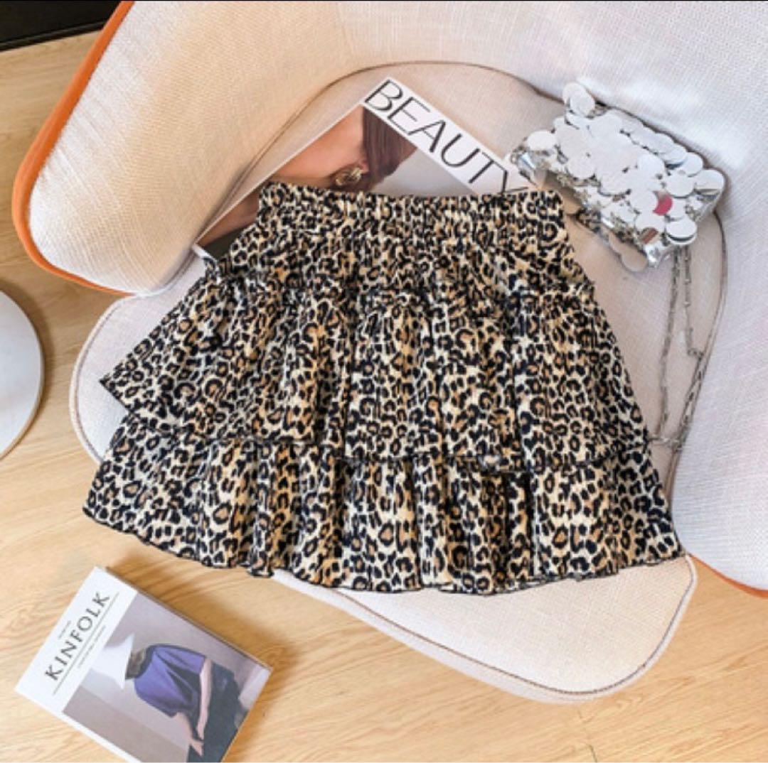 新品 豹柄 ヒョウ柄 フリル ミニスカ 平成ギャル グランジ