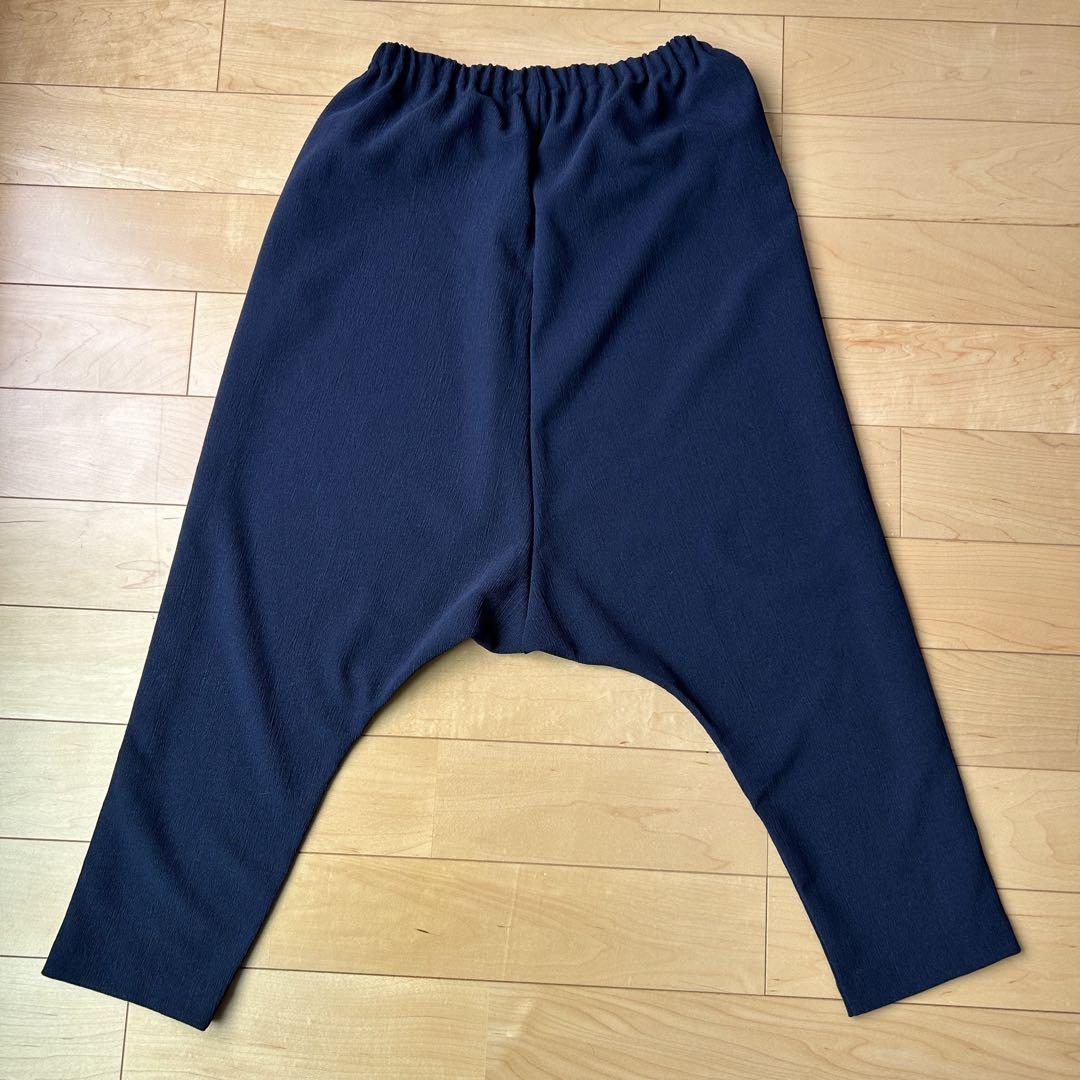 美品 ミズイロインド サルエルパンツ ネイビーゆったりそうゴム 美品 ミズイロインド サルエルパンツ ネイビーゆったりそうゴム