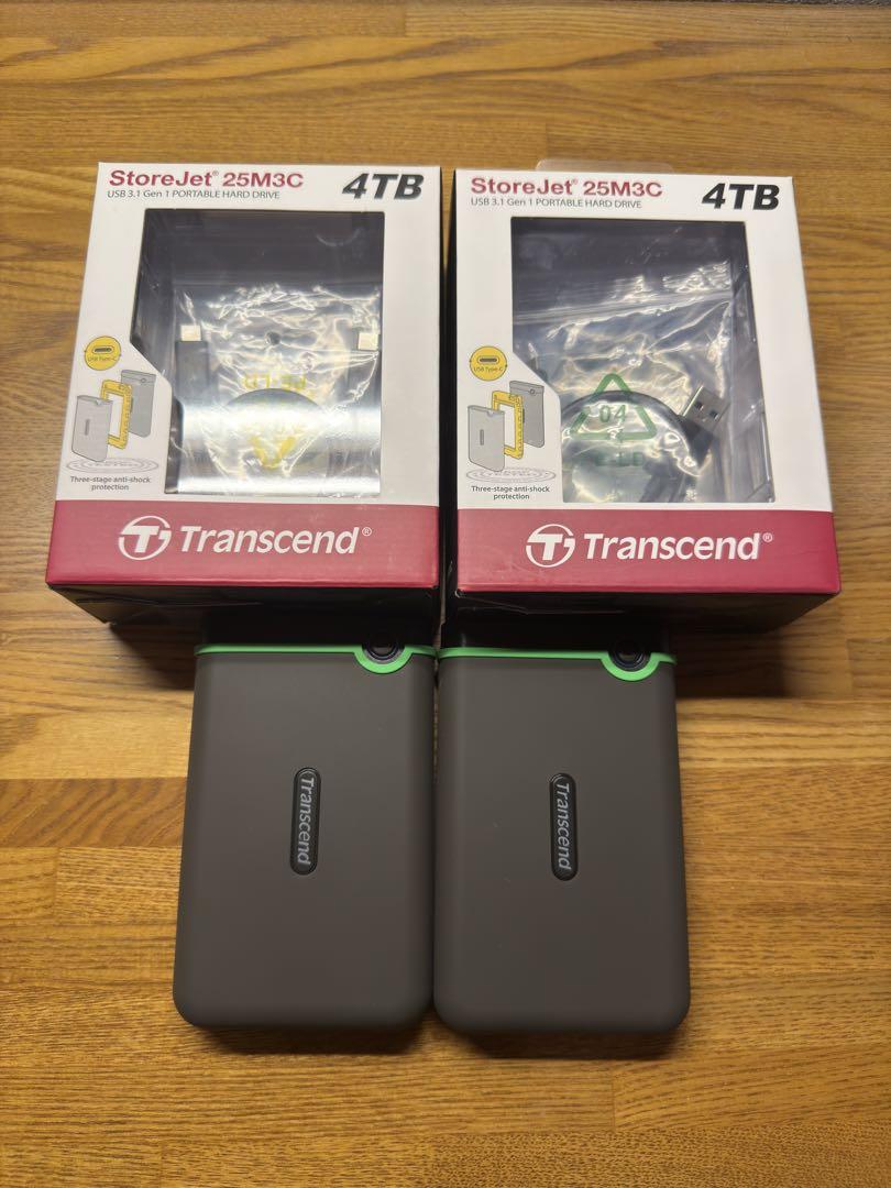 Transcend ポータブルHDD 4TB TS4TSJ25M3C-E