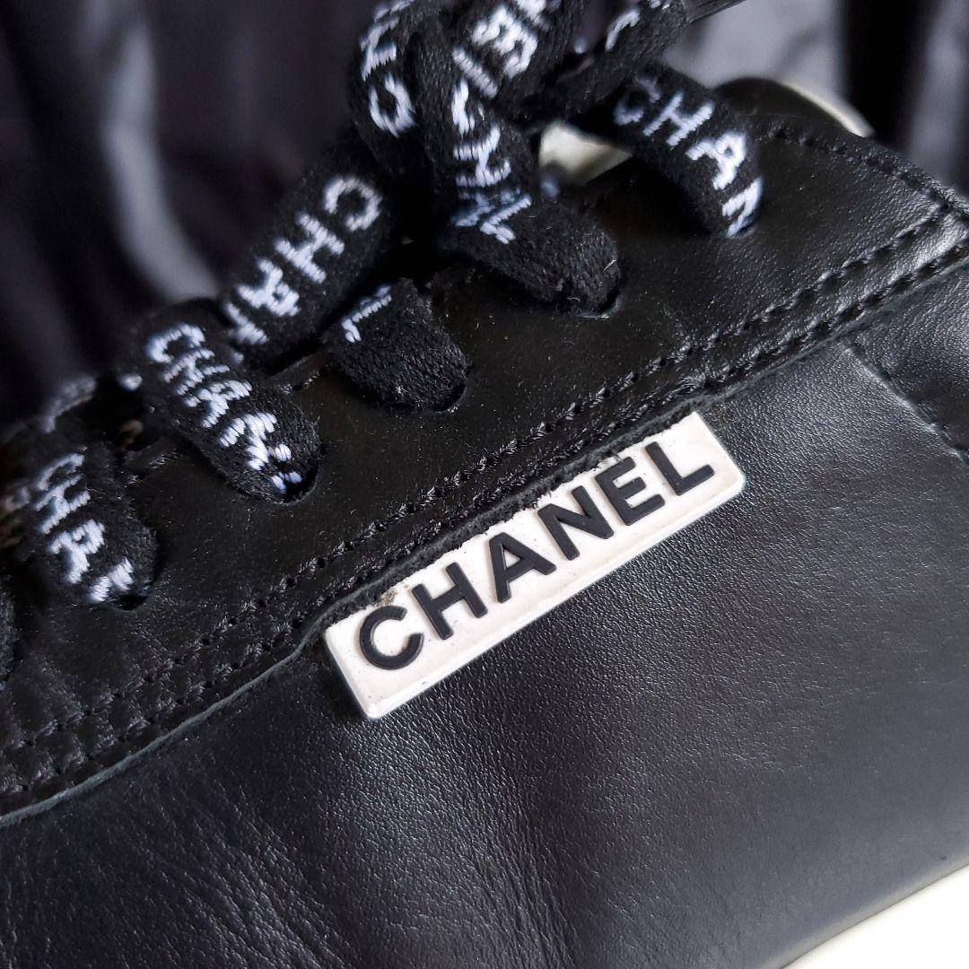 gem 箱付 正規品 CHANEL ココマーク スニーカー ブラック 黒