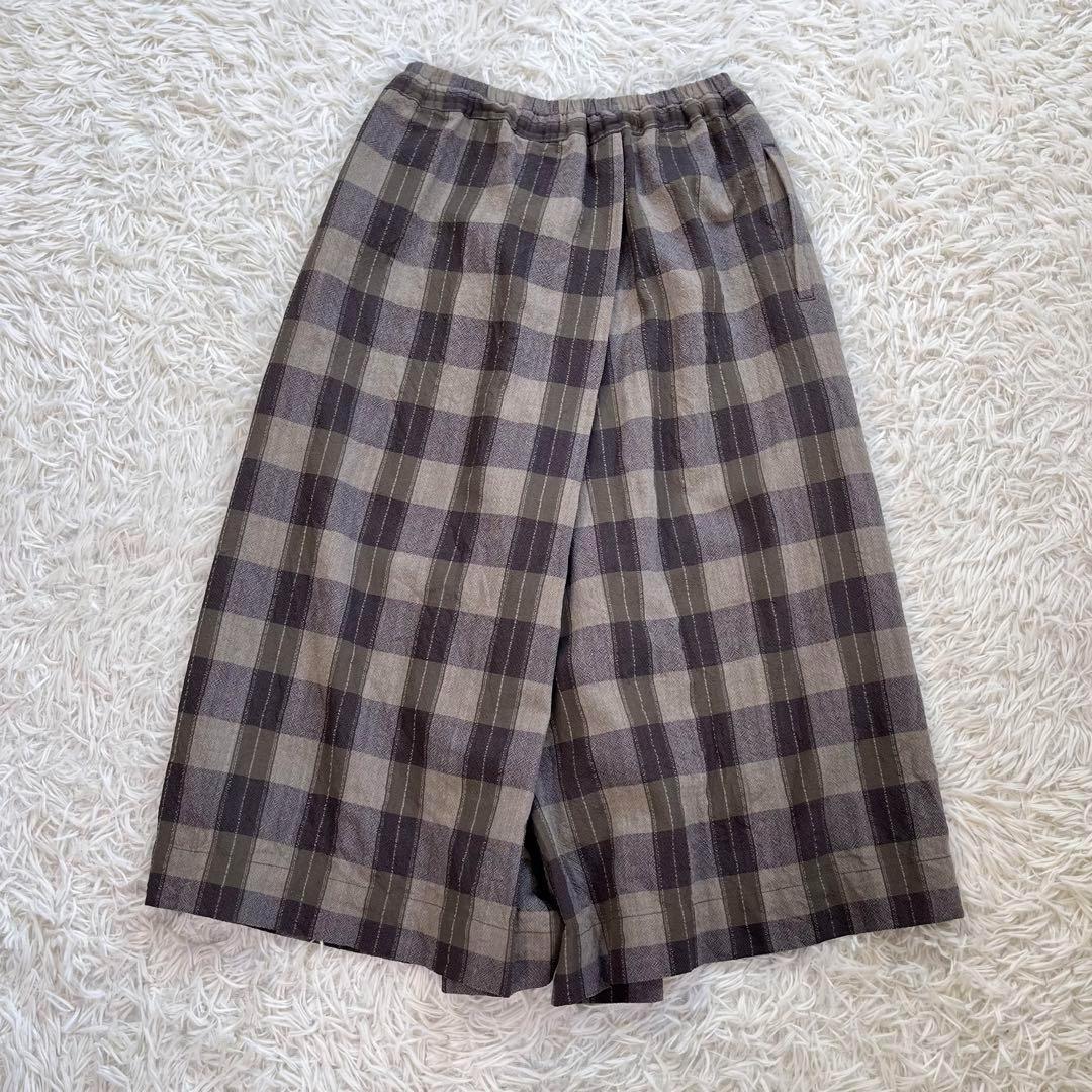 【美品・イッセイミヤケ期】プランテーション　ラップ ワイド パンツ　チェック柄