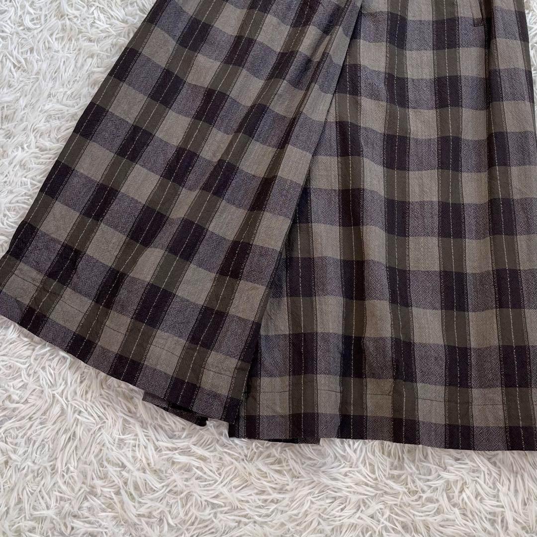 【美品・イッセイミヤケ期】プランテーション　ラップ ワイド パンツ　チェック柄