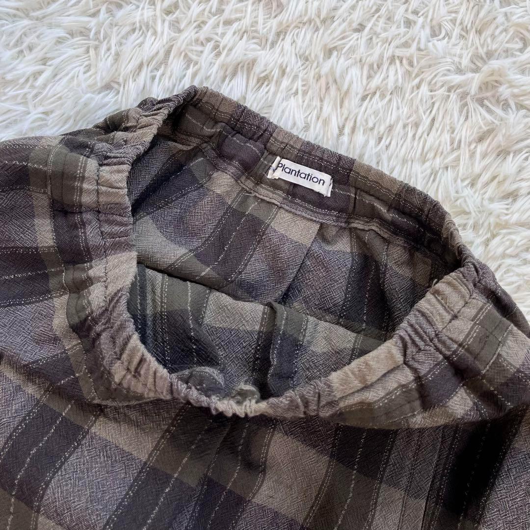 【美品・イッセイミヤケ期】プランテーション　ラップ ワイド パンツ　チェック柄