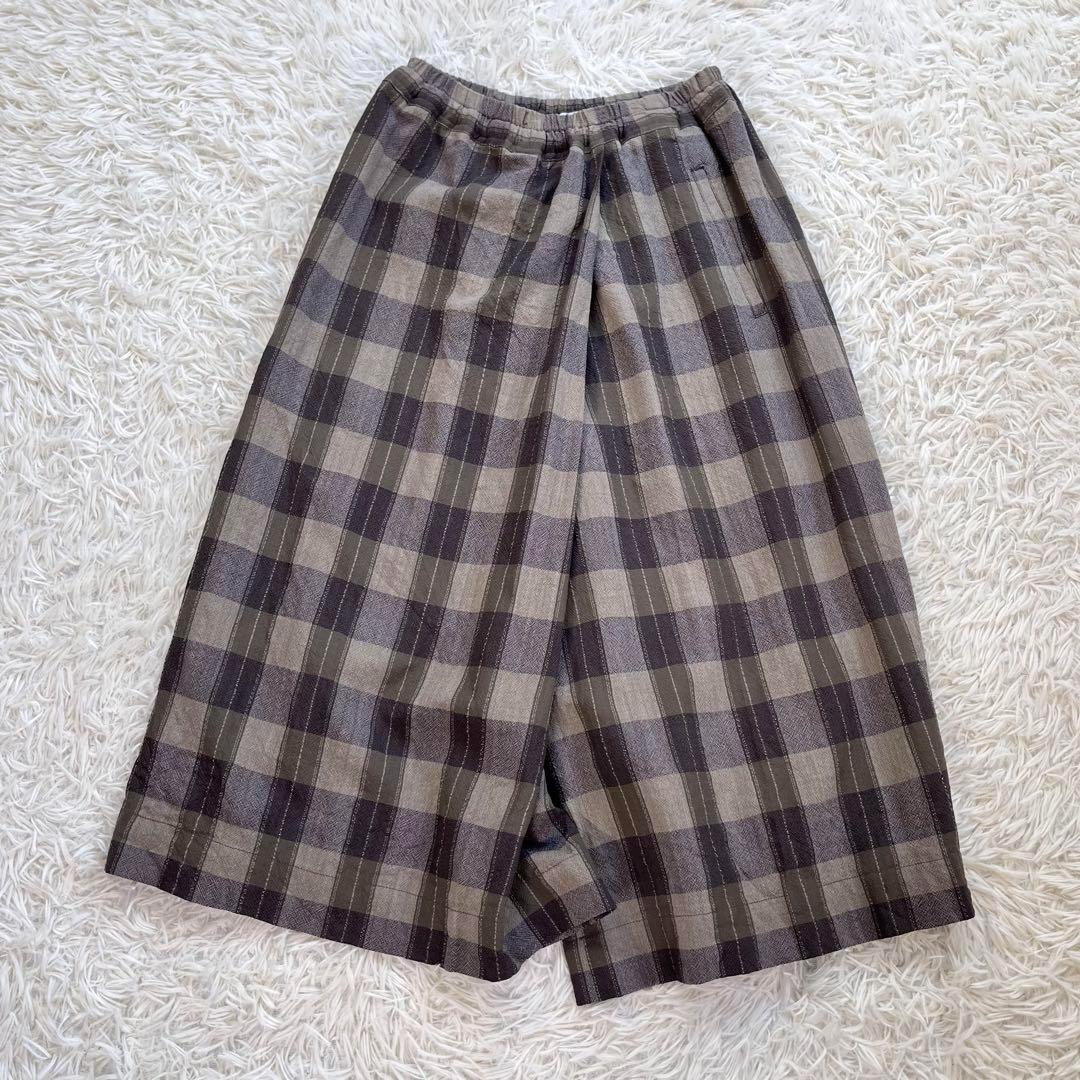 【美品・イッセイミヤケ期】プランテーション　ラップ ワイド パンツ　チェック柄
