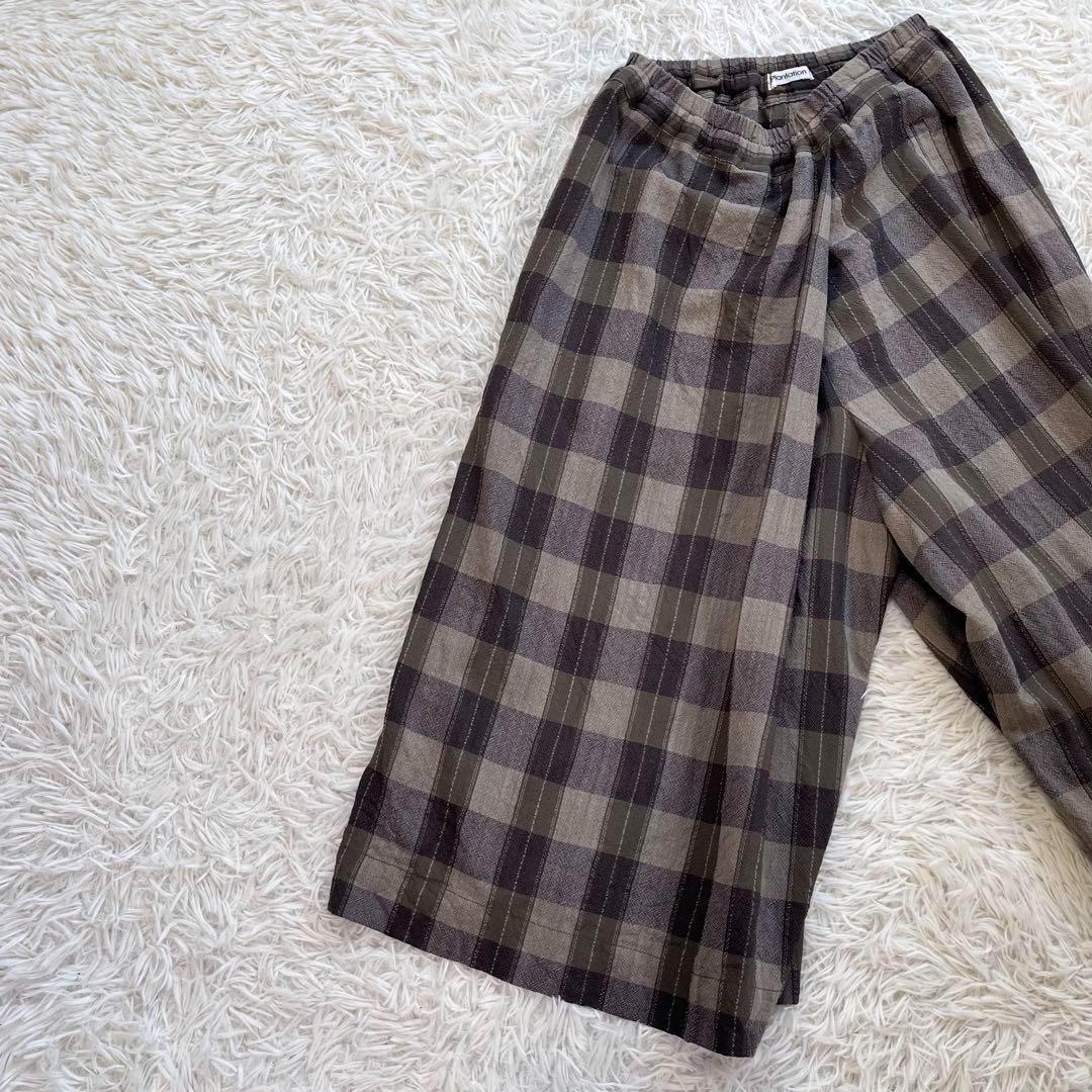 【美品・イッセイミヤケ期】プランテーション　ラップ ワイド パンツ　チェック柄