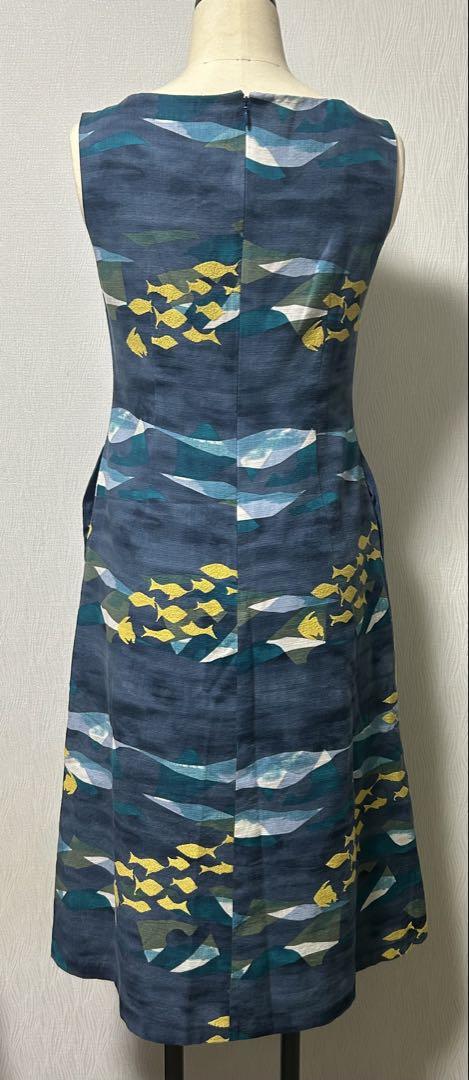 美品　Sybilla　シビラ　ワンピース　刺繍　ノースリーブ　Aライン　М　青 Sybilla｜フラワー刺繍チュールノースリーブドレス | Rakuten