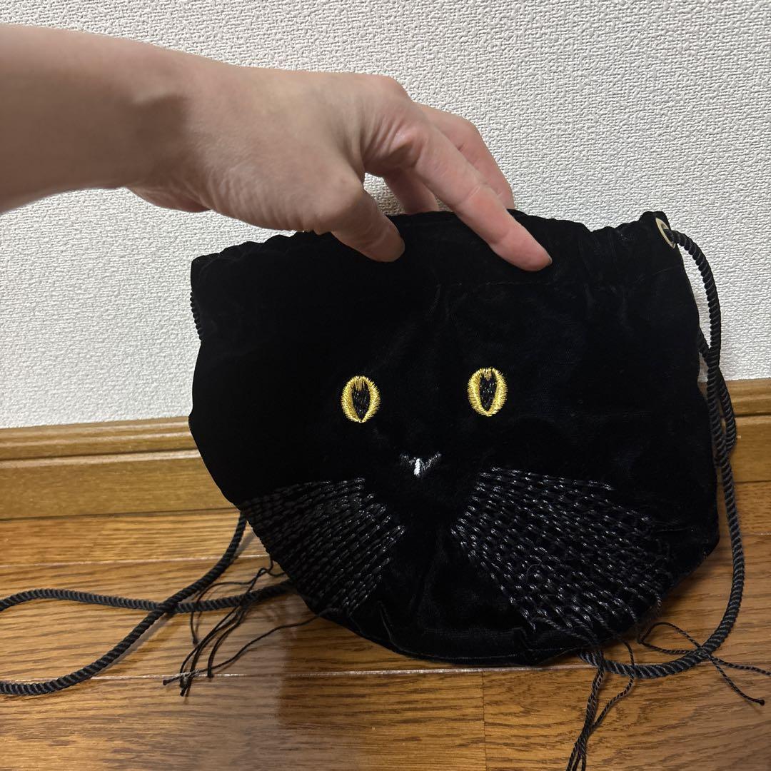 CAT IN DA HOUSE！　クロネコキンチャク　巾着バッグ　完売バッグ