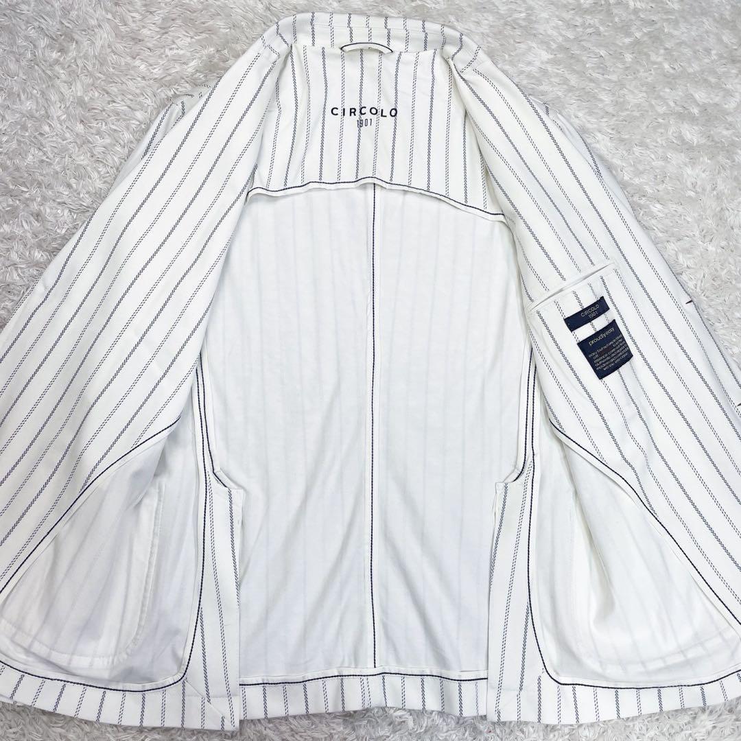✨️美品✨️チルコロ1901 ジャージーストレッチ ストライプジャケット　48