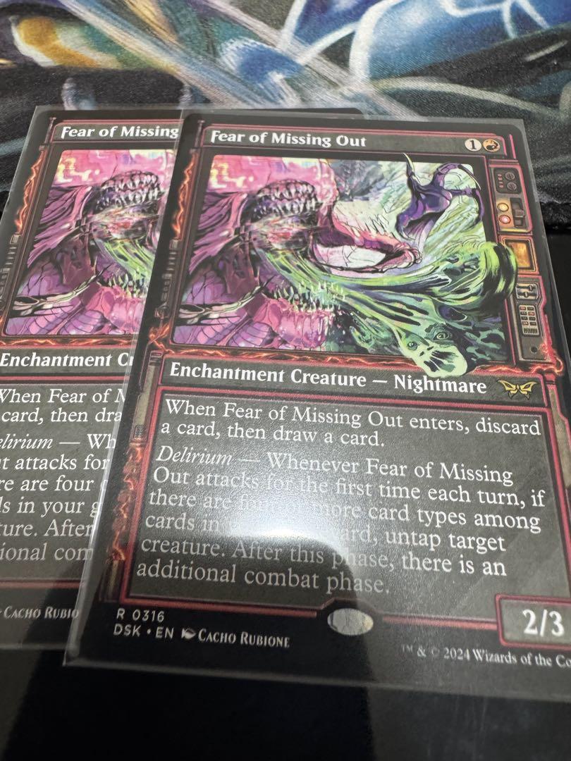 ■メルカリ便■　Mtg　逸失への恐怖　ショーケース版FOIL　４枚セット MTG 逸失への恐怖 foil ショーケース ダスクモーン：戦慄の館