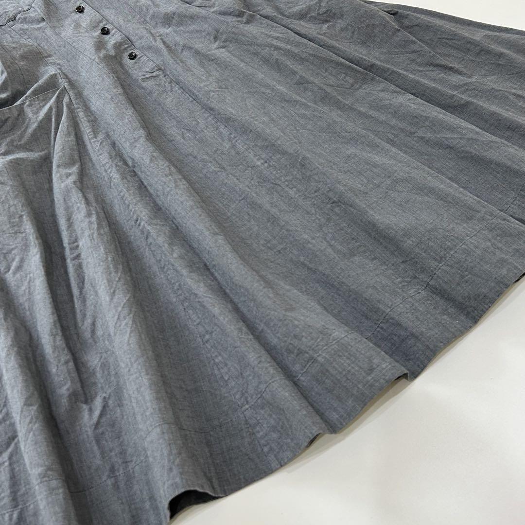 マーガレットハウエル ロングシャツワンピース フレア 綿100
