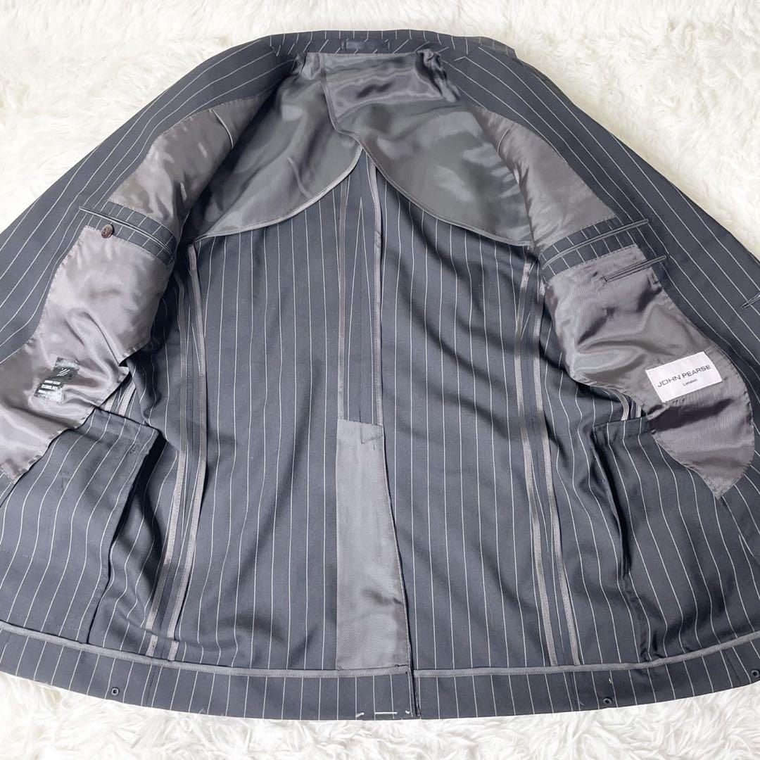 【新品未使用】 ジョンピアース ストライプ スーツ セットアップ A5 M