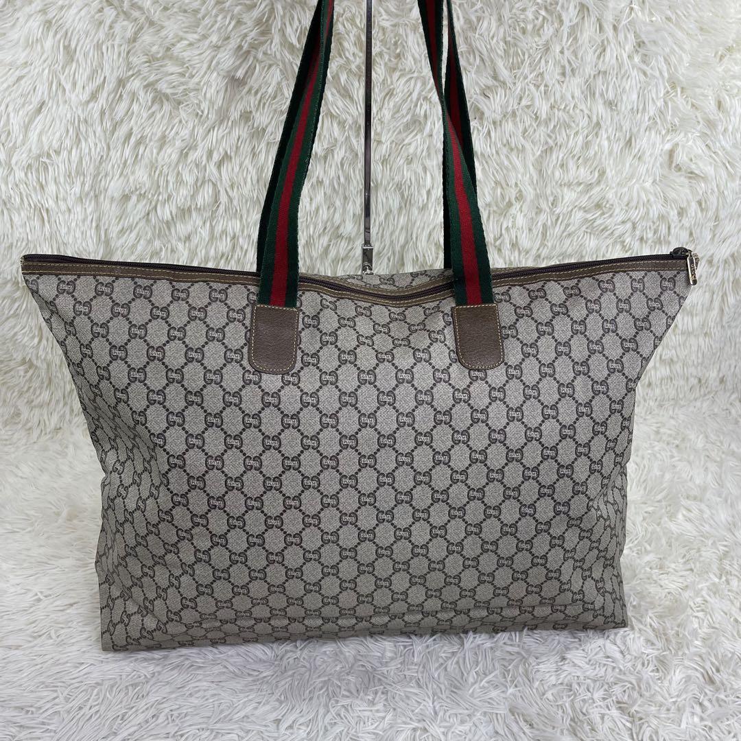 極美品‼️ GUCCI トートバッグ　グッチプラス　GG柄　シェリーライン