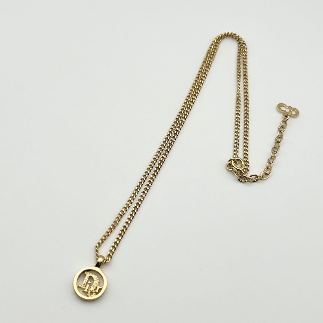 2587-2 保存箱付き極美品✨ Dior ネックレス CD ロゴ 希少 刻印