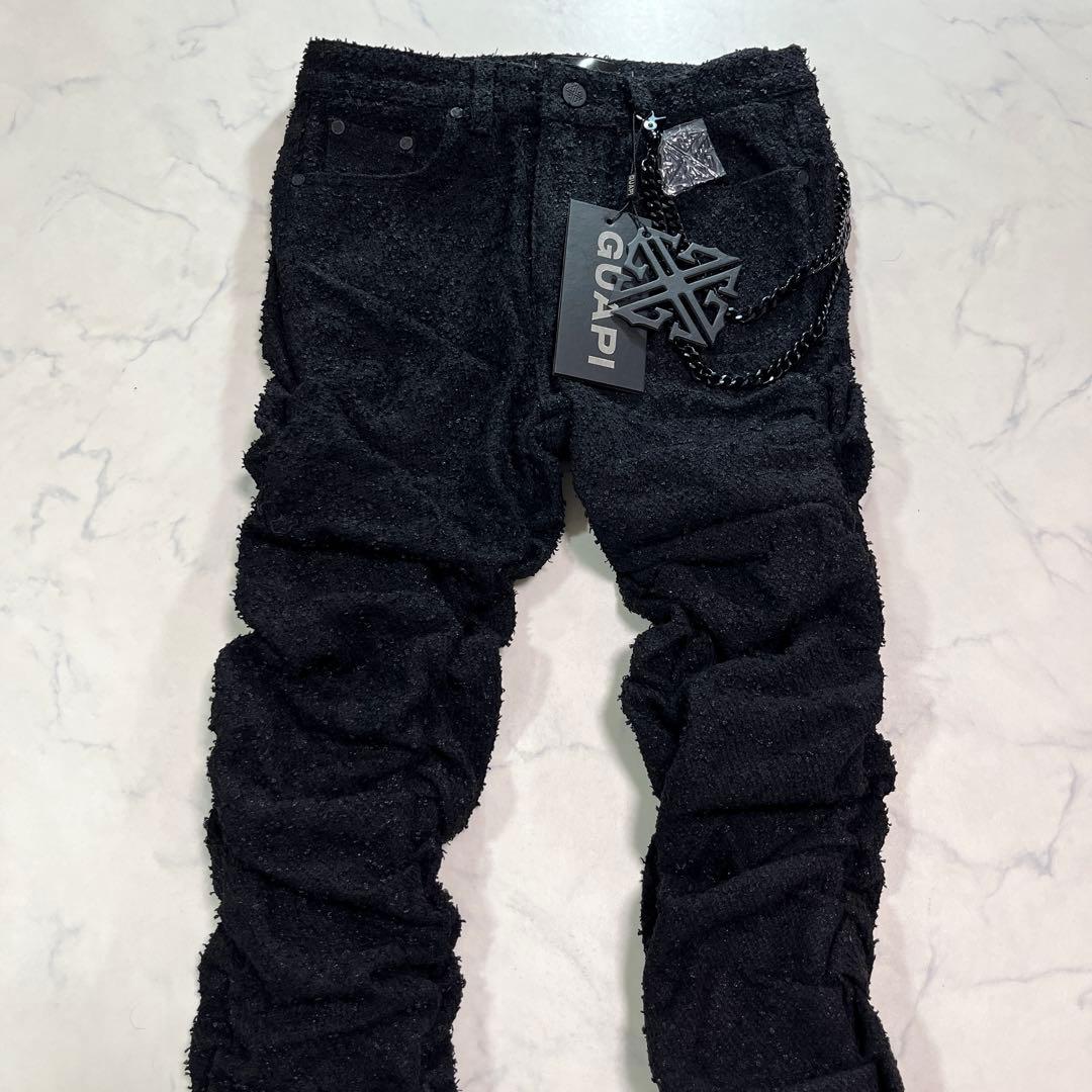 GUAPI グアピ オールブラック スーパースタックチェーンデニム GUAPI グアピ オールブラック スーパースタックチェーンデニム