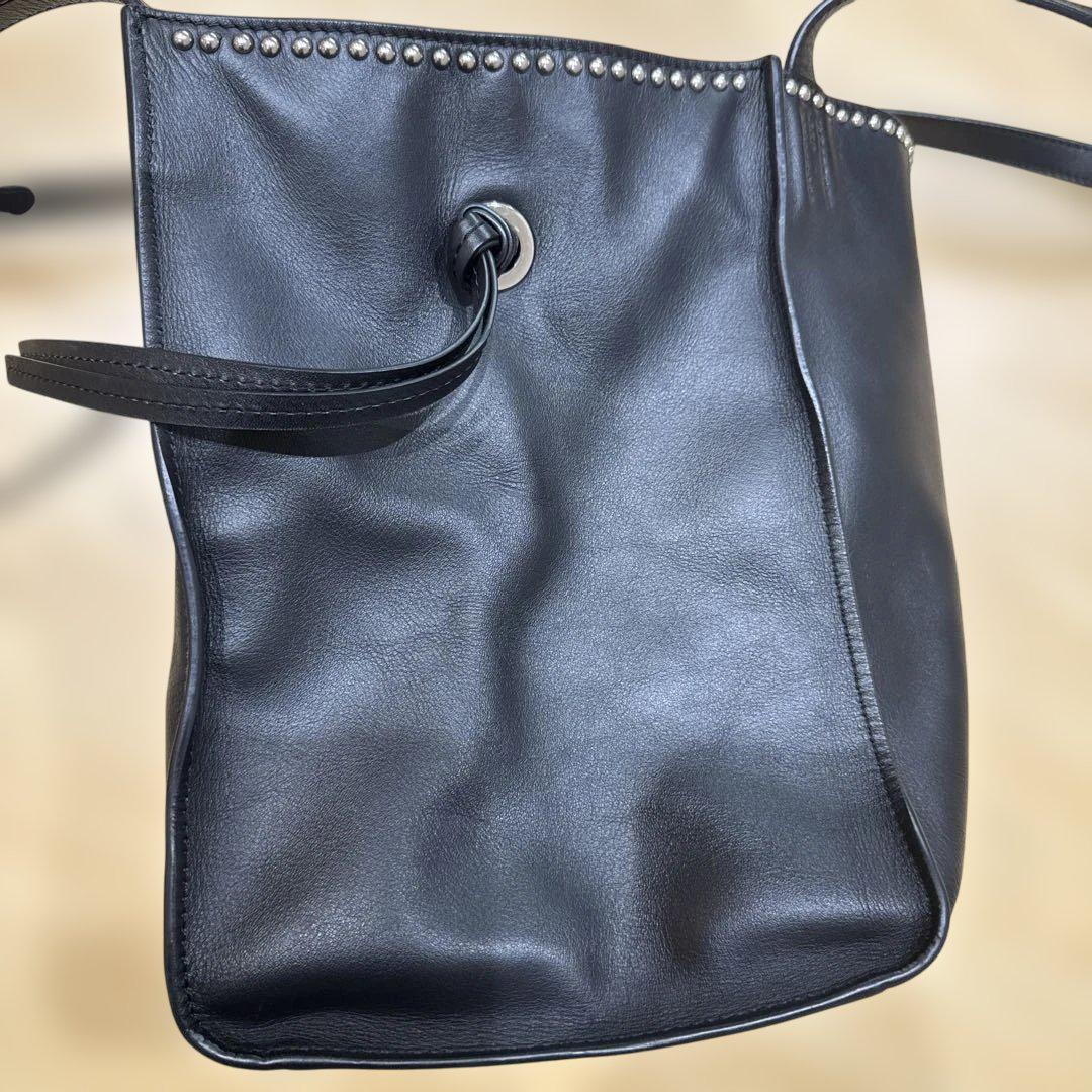 J & M DAVIDSON ブラックレザートートバッグ