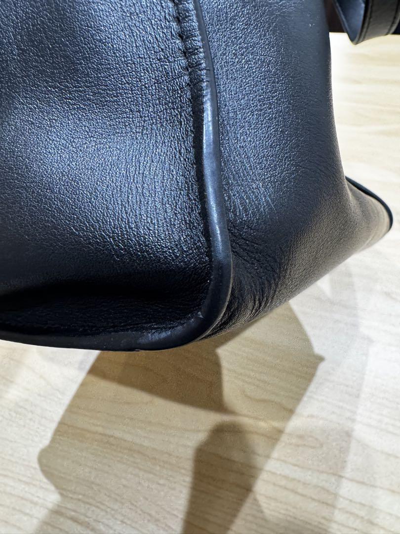J & M DAVIDSON ブラックレザートートバッグ