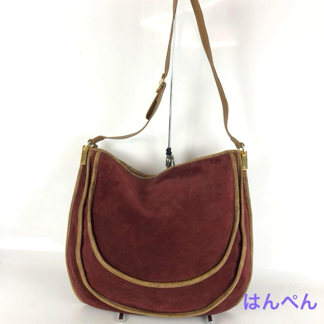 GUCCI グッチ スエード ショルダーバッグ レッド レディース ブランド