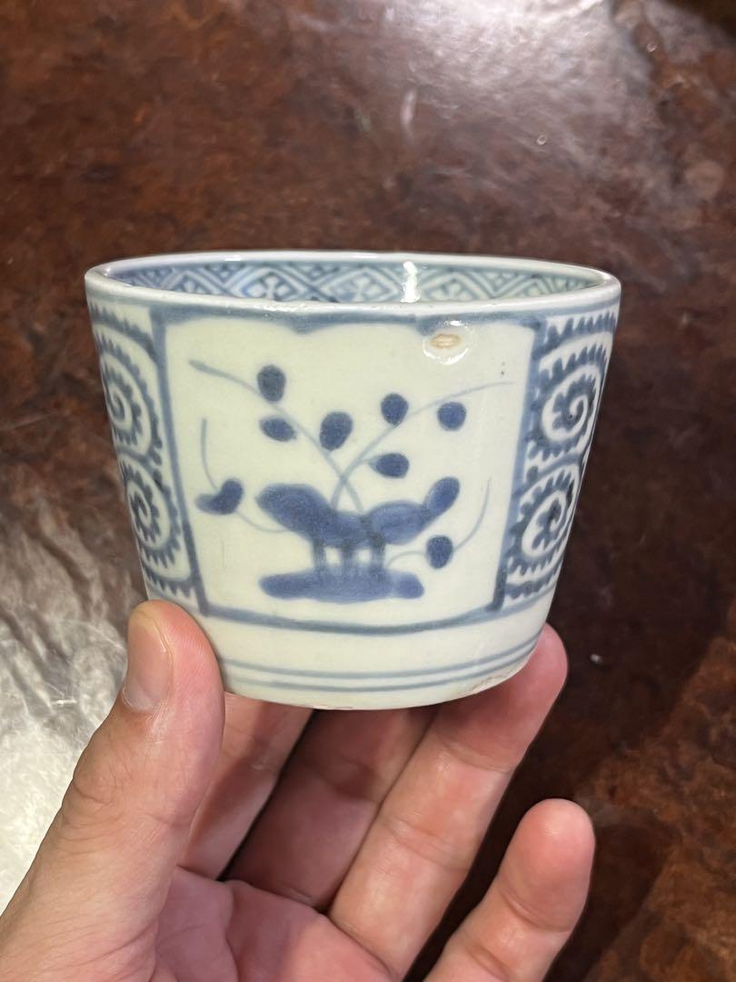 蕎麦猪口　古伊万里　そば猪口　無傷完品　伊万里　染付　蛸唐草　窓絵　草花　染付 蕎麦猪口 古伊万里 そば猪口 無傷完品 伊万里 染付 蛸唐草 窓絵