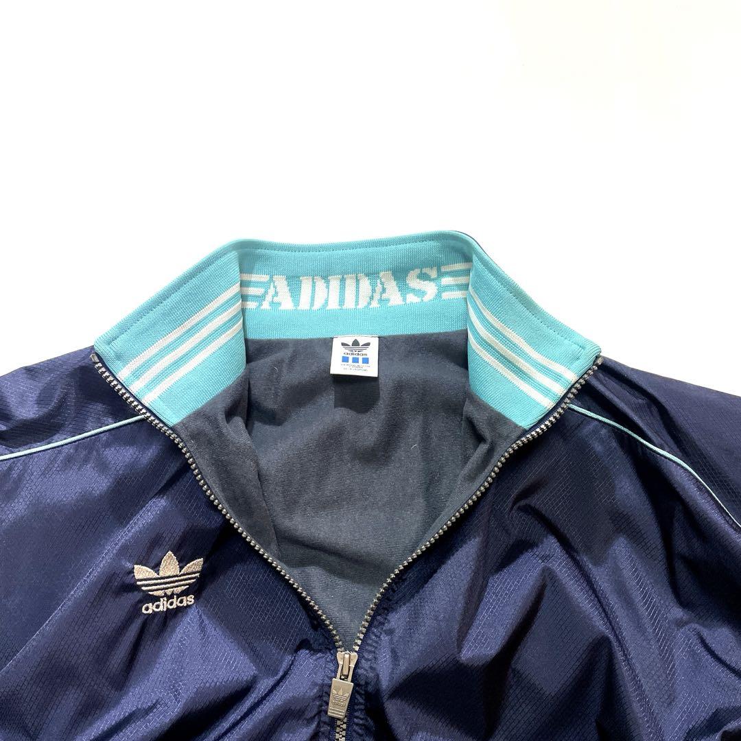 90s Adidas Descente ナイロン セットアップ 紺 M 上下